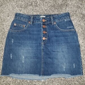 Roxy| Denim Button-Up Mini Skirt